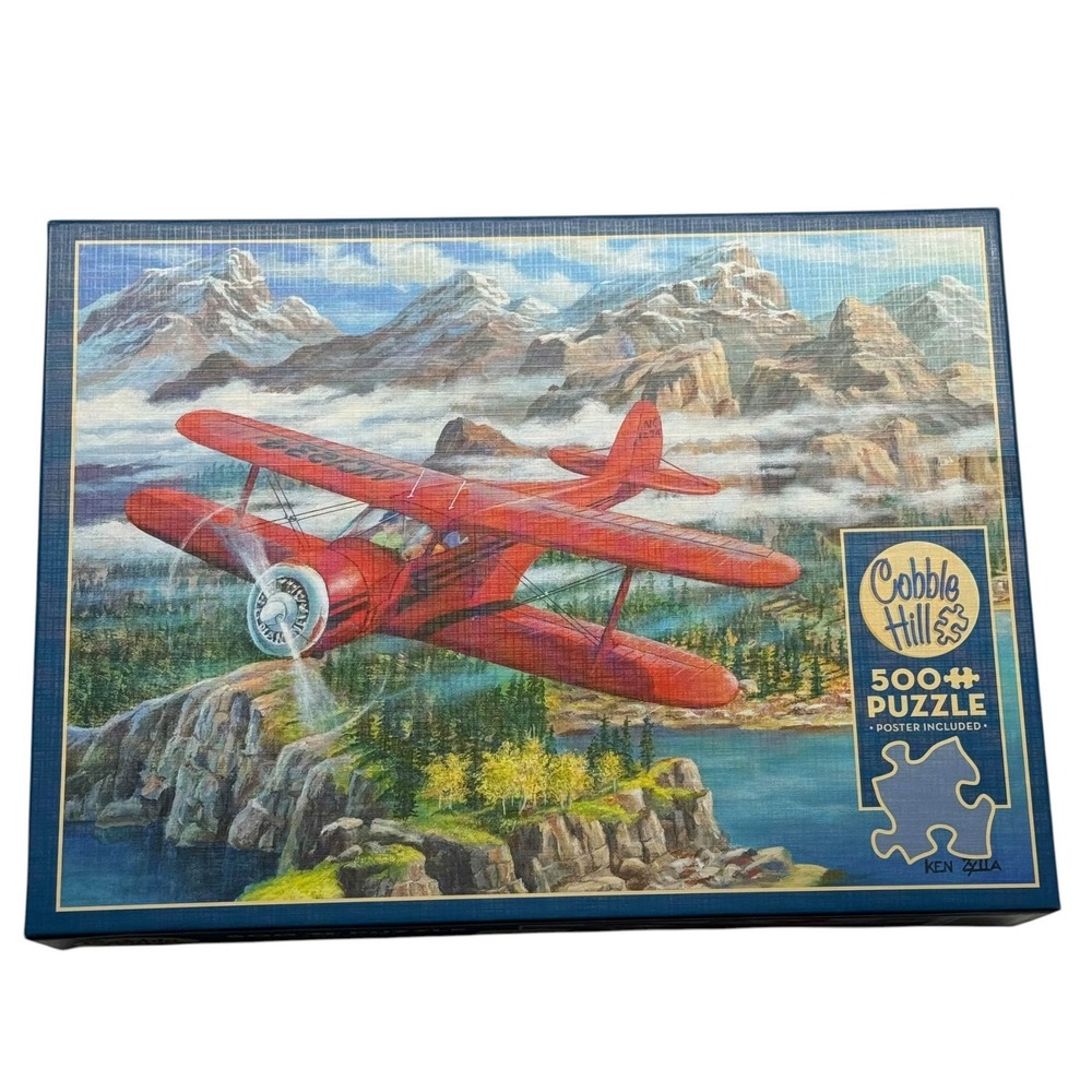 Cobble Hill Beechcraft Staggerwing Ken Zylla 500 Pieces Puzzle Complete